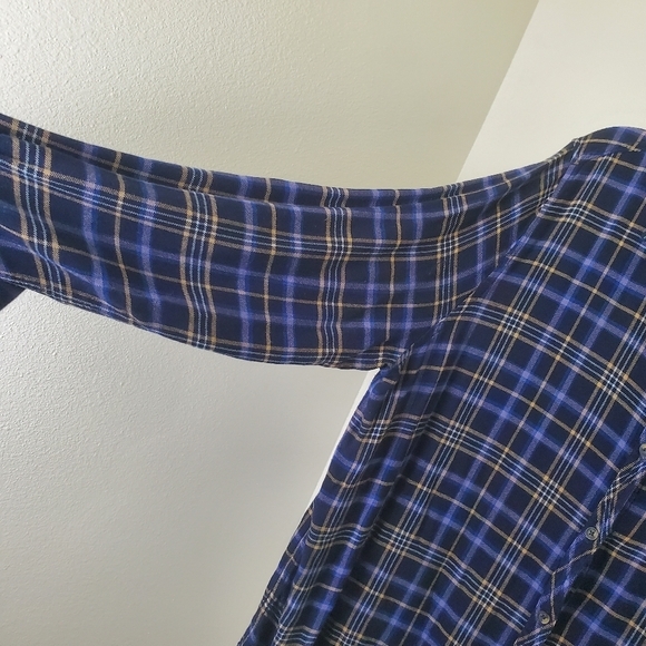 Casa‎ Cabana Blue Plaid Button-Up Shirt Women's XXL Button Down Top - Picture 5 of 11